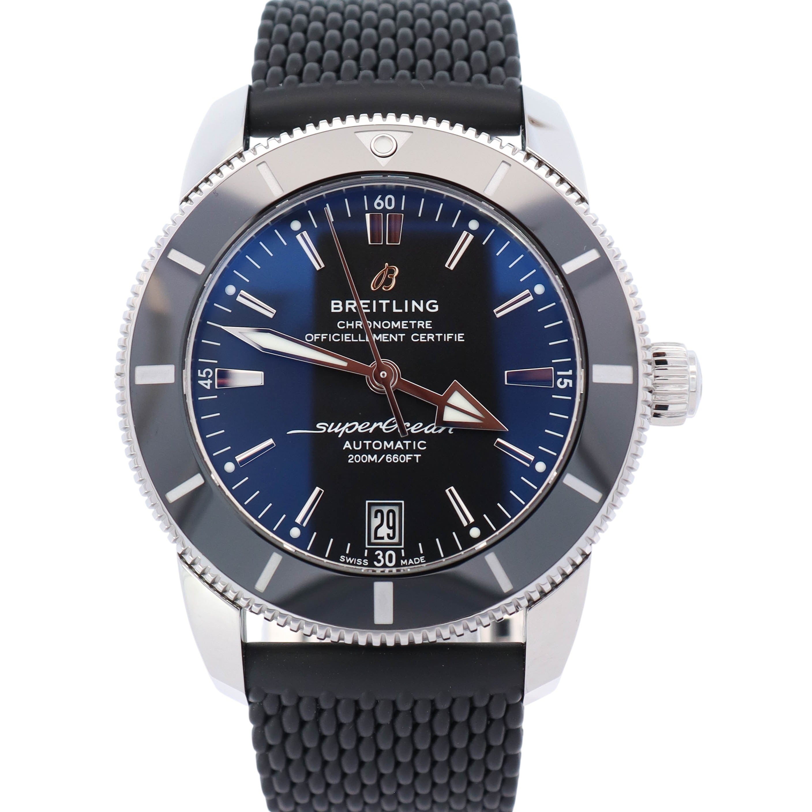 Breitling Superocean 42mm Black Dial Watch Ref# AB2010