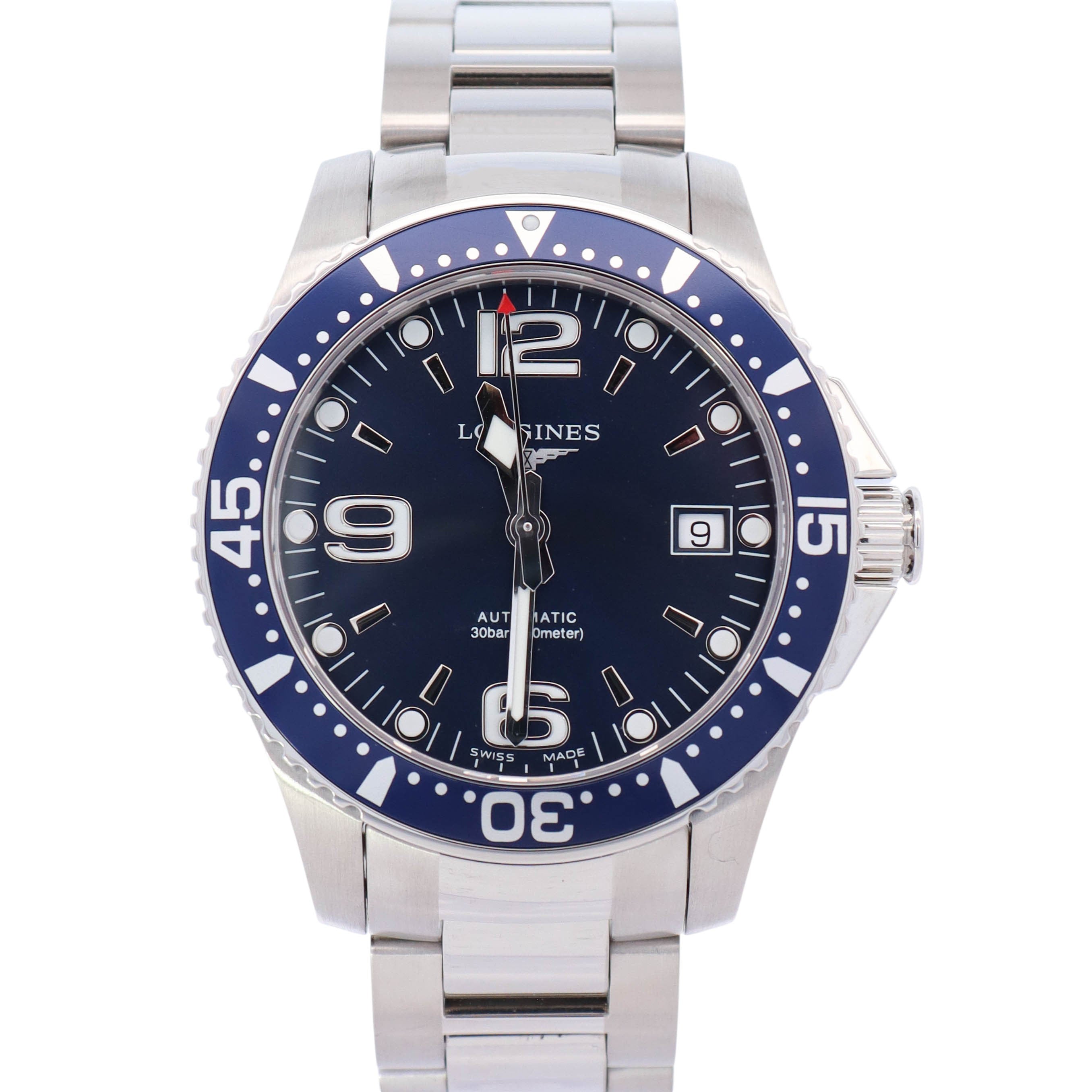 Longines HydroConquest 39mm Blue Dial Watch Ref# L3.741.4.96.6 - Happy Jewelers Fine Jewelry Lifetime Warranty