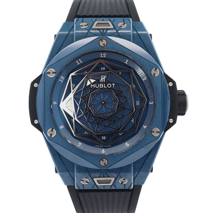 Hublot Big Bang Sang Bleu 45mm Blue Dial Watch Ref# 15.EX.7179.VR.MXM19 - Happy Jewelers Fine Jewelry Lifetime Warranty