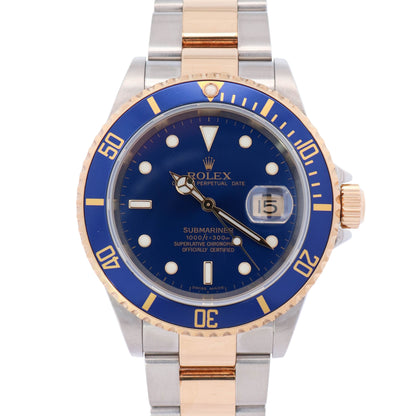 Rolex Submariner 40mm Blue Dial Watch Ref# 16613 - Happy Jewelers Fine Jewelry Lifetime Warranty