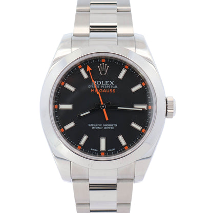 Rolex Milgauss 40mm Black Dial Watch Ref# 116400 - Happy Jewelers Fine Jewelry Lifetime Warranty