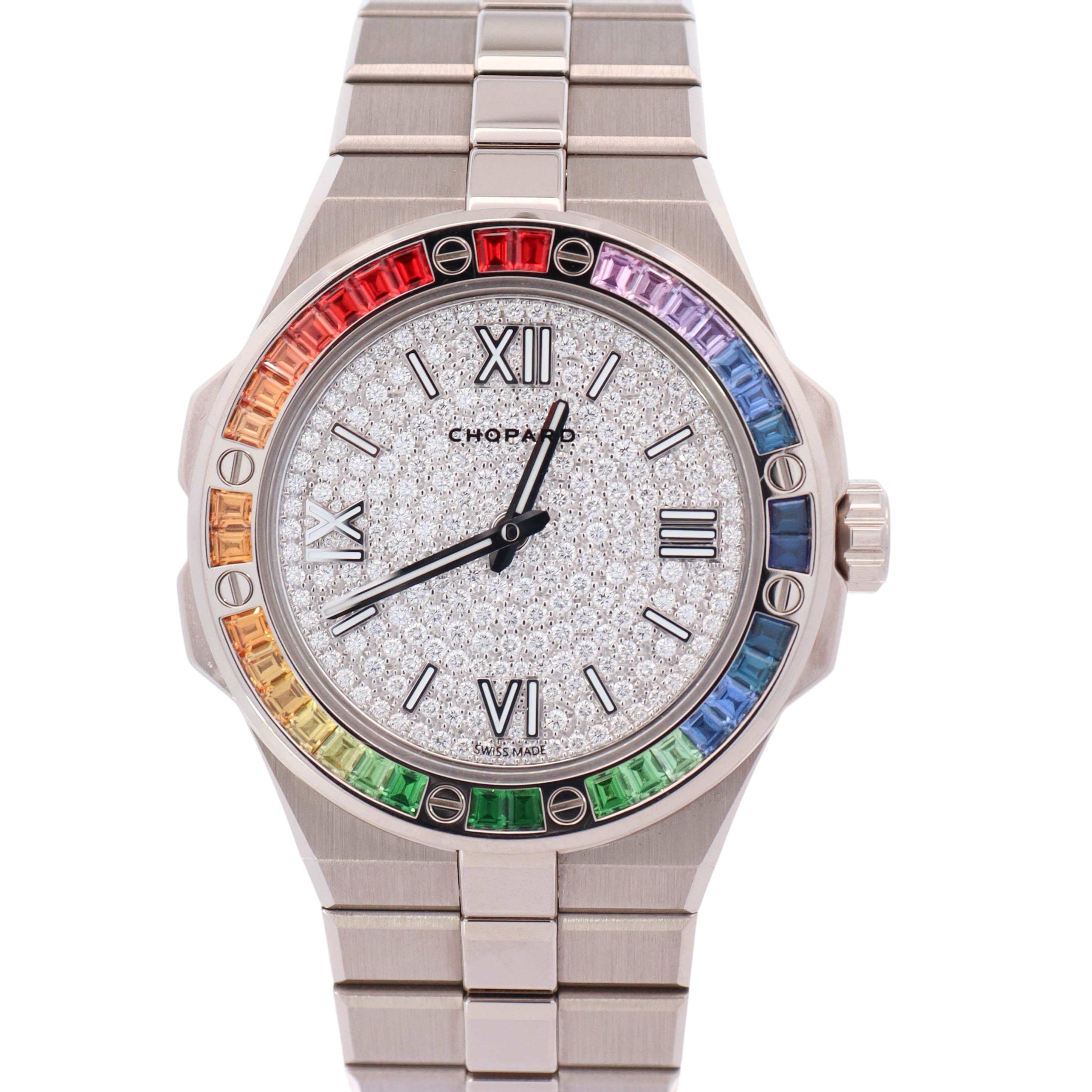 Chopard Alpine Eagle 41mm Pave Diamond Dial Watch Ref# 295363-1006