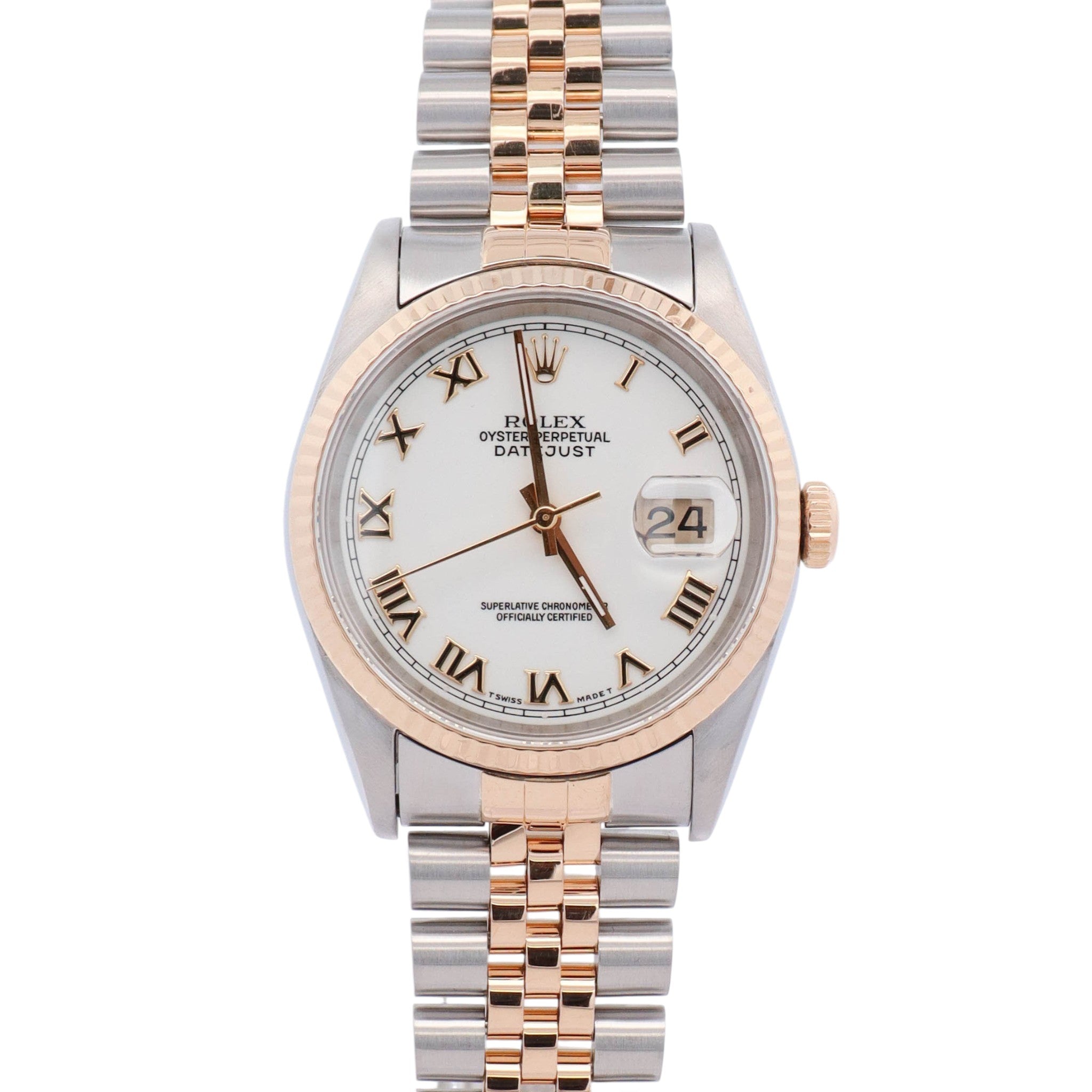 Rolex Datejust 36mm White Roman Dial Watch Ref# 16233 - Happy Jewelers Fine Jewelry Lifetime Warranty