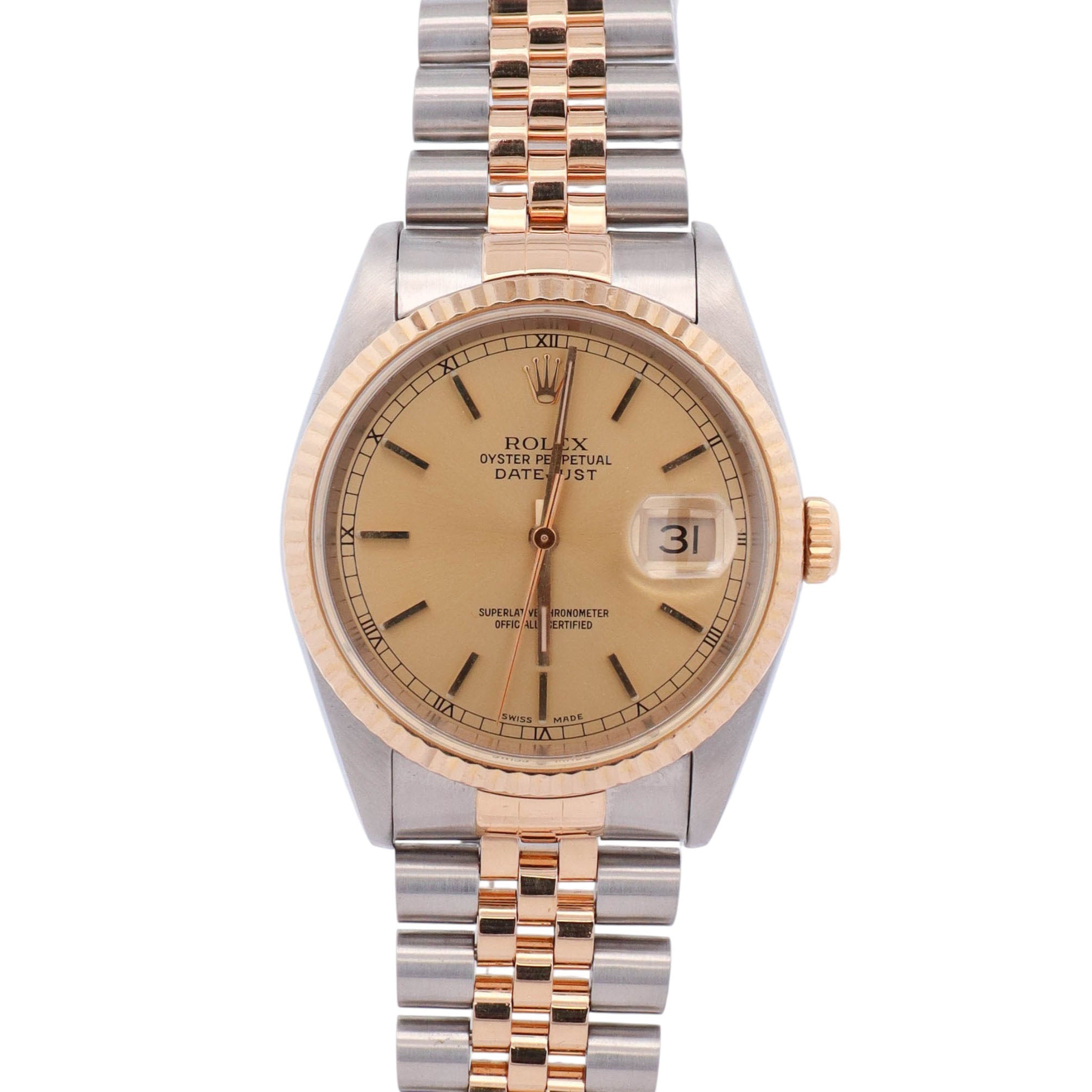 Rolex Datejust 36mm Champagne Dial Watch Ref# 16233 - Happy Jewelers Fine Jewelry Lifetime Warranty