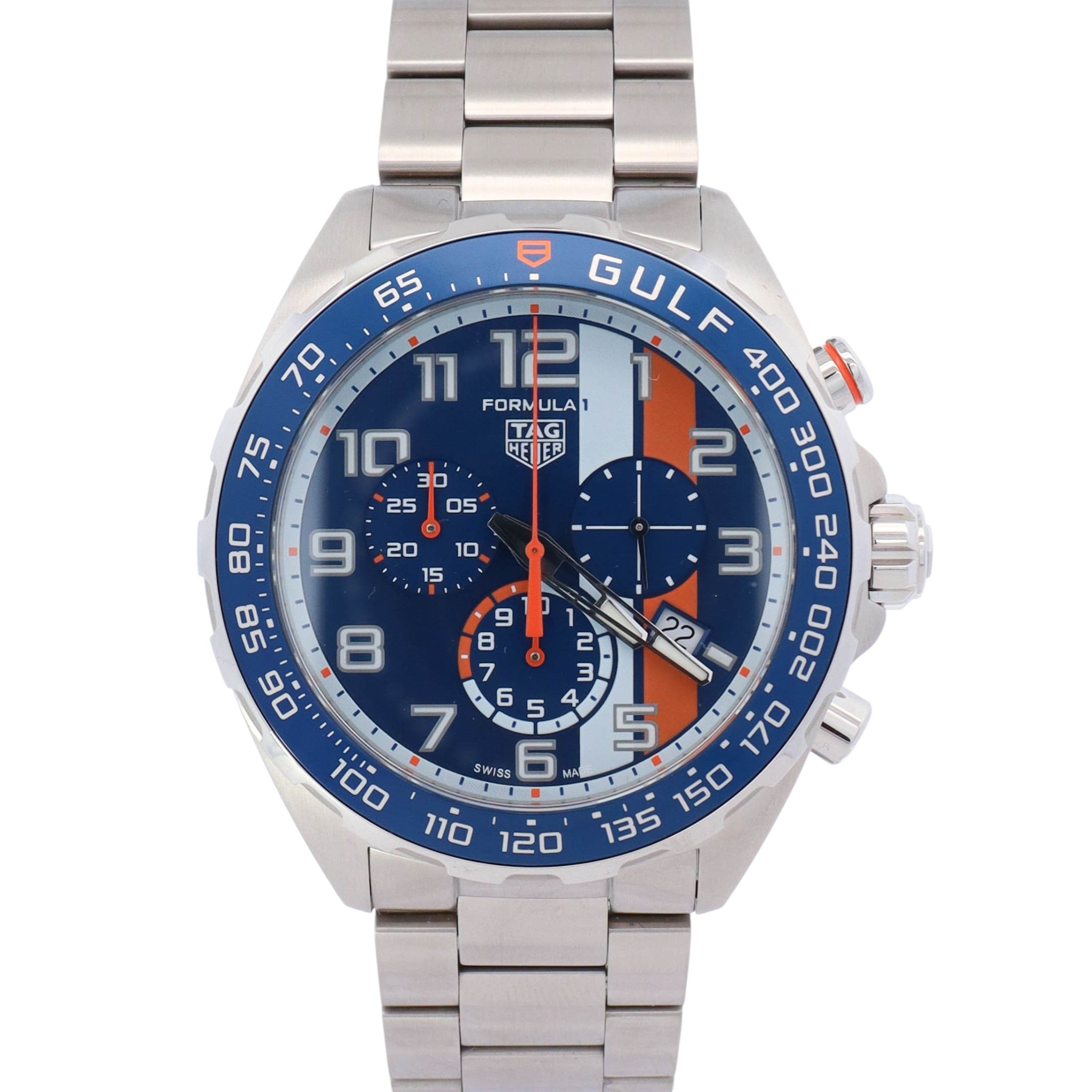 Tag Heuer Formula One X Gulf 43mm Blue Dial Watch Ref# CAZ101AT.BA0842 - Happy Jewelers Fine Jewelry Lifetime Warranty