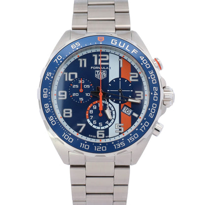 Tag Heuer Formula One X Gulf 43mm Blue Dial Watch Ref# CAZ101AT.BA0842 - Happy Jewelers Fine Jewelry Lifetime Warranty