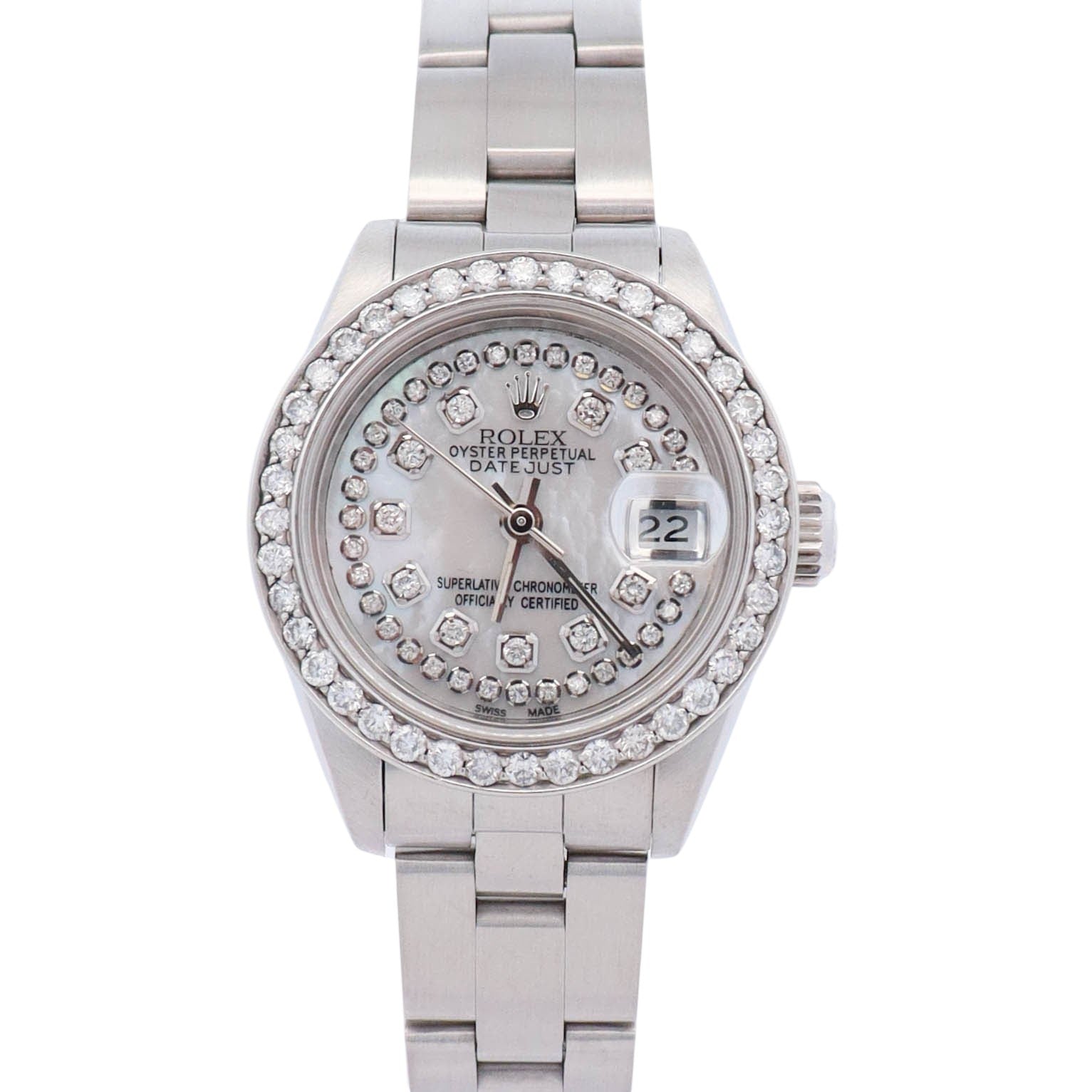 Rolex Oyster Perpetual Date 26mm MOP Dial Watch Ref# 69160 - Happy Jewelers Fine Jewelry Lifetime Warranty