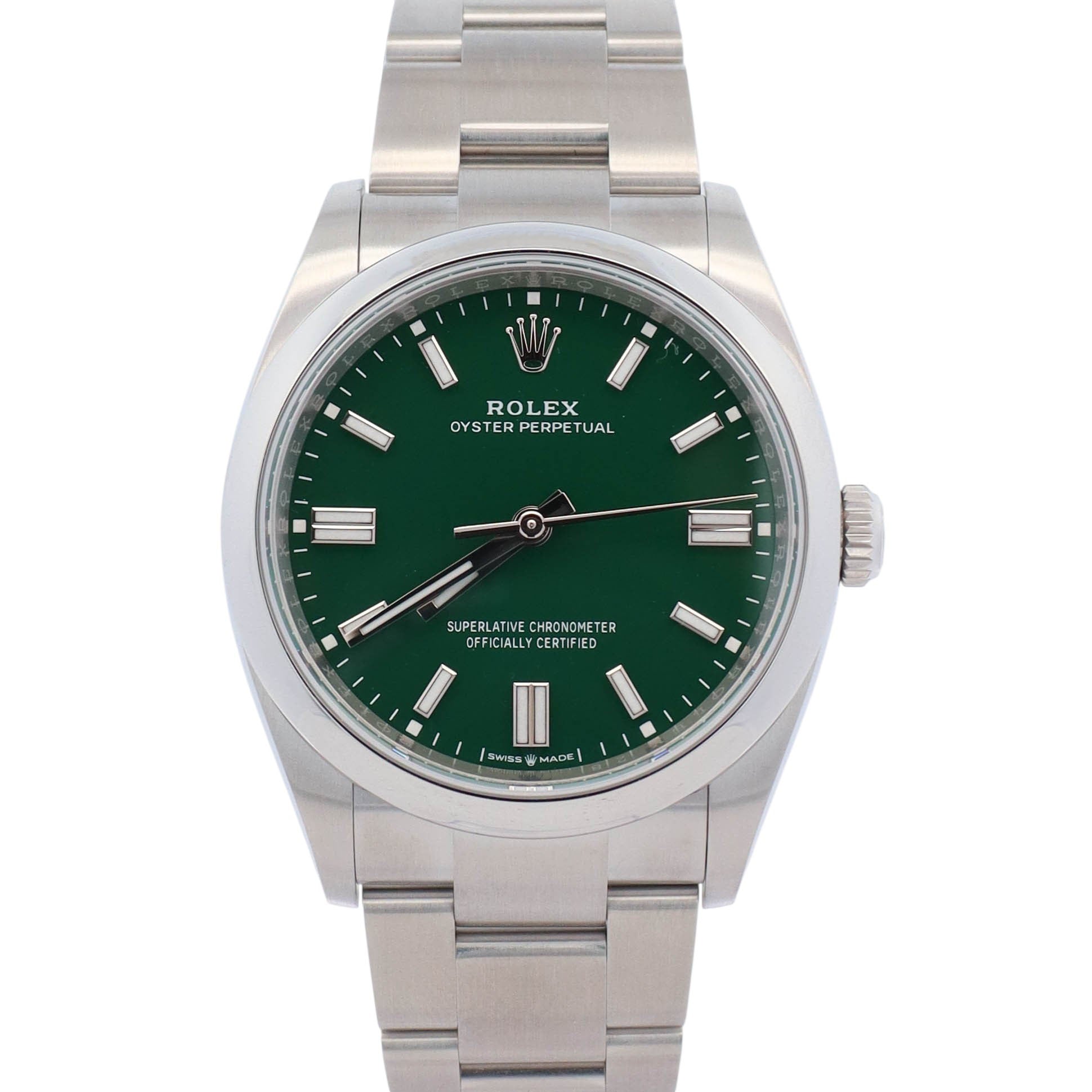 Rolex Oyster Perpetual 36mm Green Dial Watch Ref# 126000 - Happy Jewelers Fine Jewelry Lifetime Warranty