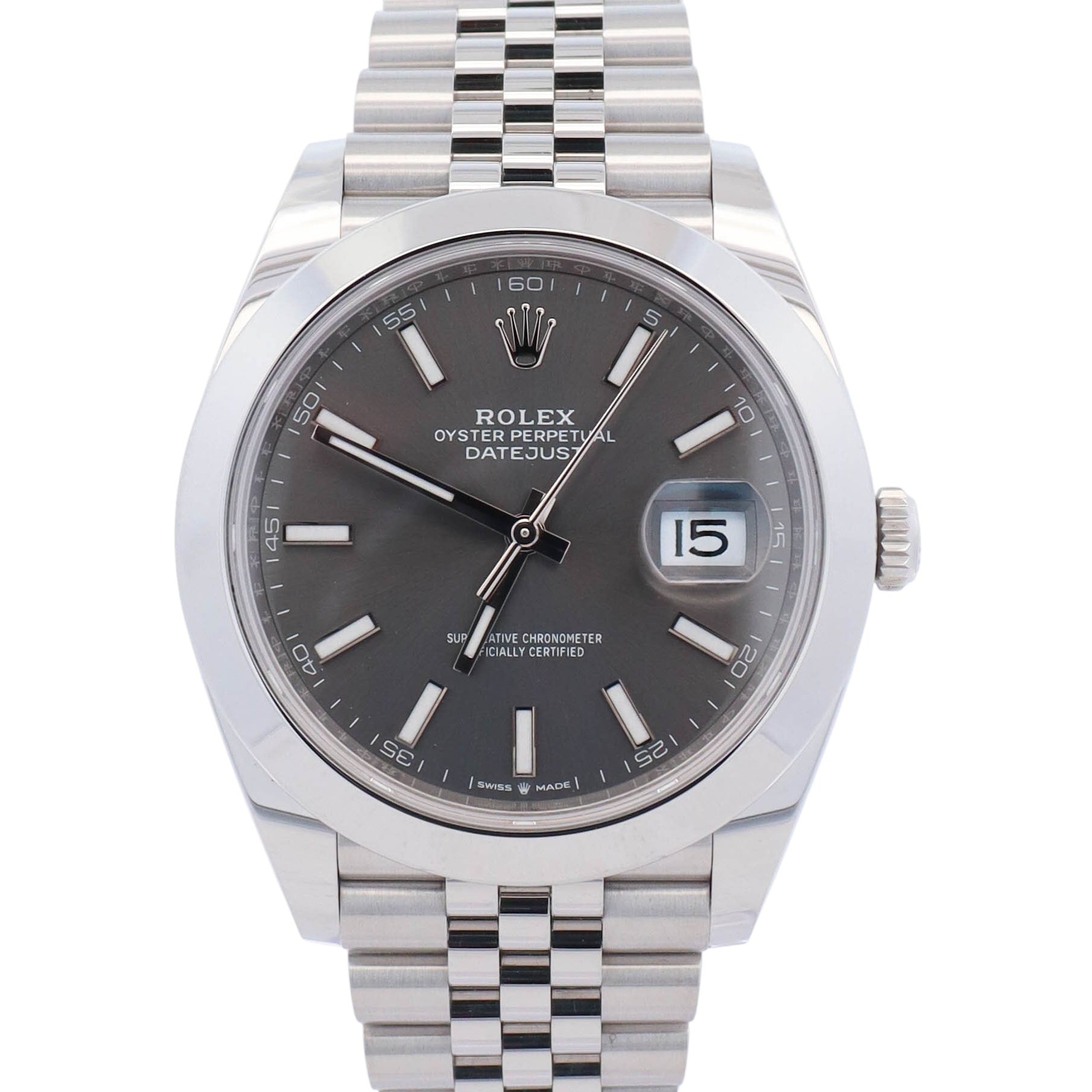 Rolex Datejust 41mm Rhodium Dial Watch Ref# 126300 - Happy Jewelers Fine Jewelry Lifetime Warranty