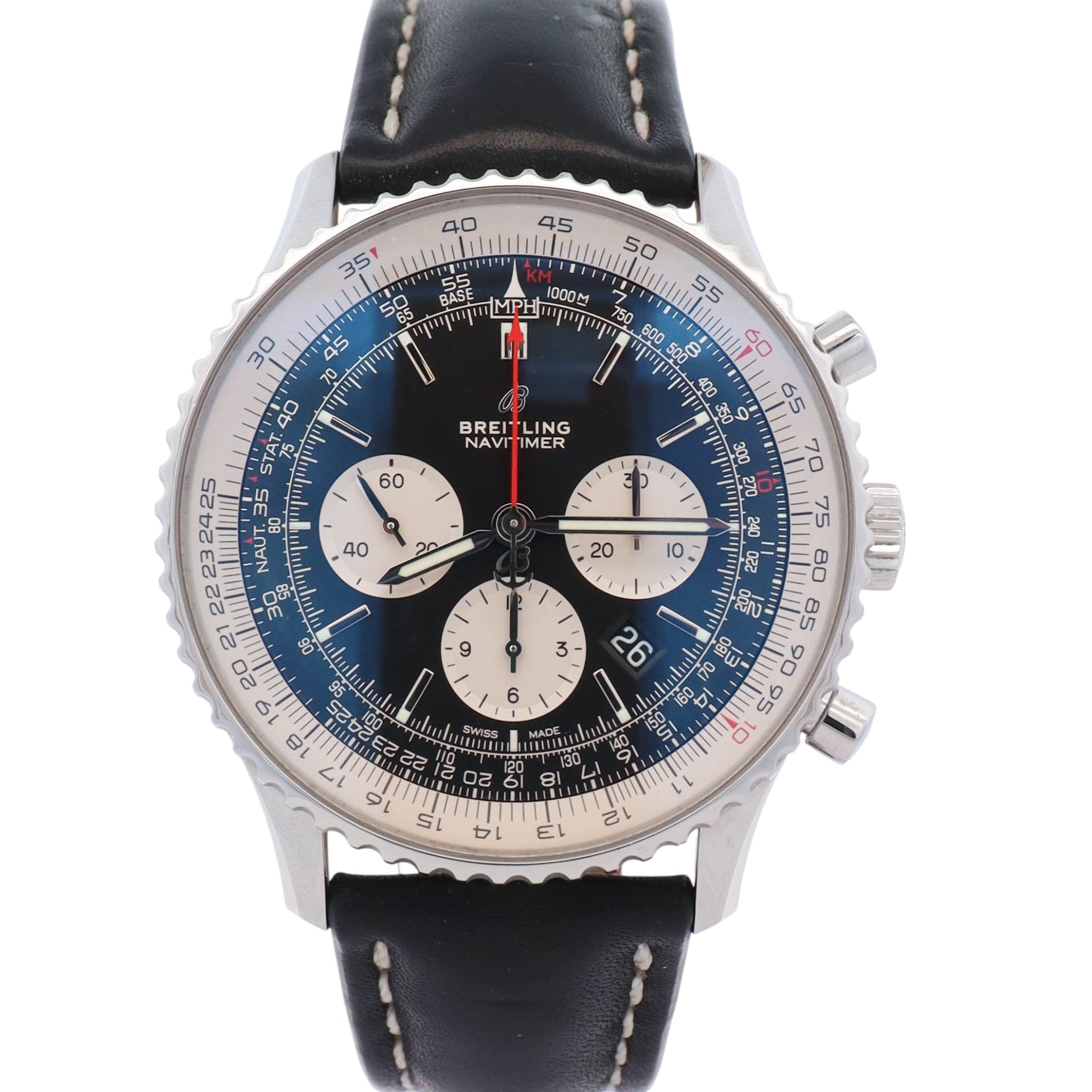 Breitling Navitimer 46mm Black Dial Watch Ref# AB0127 - Happy Jewelers Fine Jewelry Lifetime Warranty