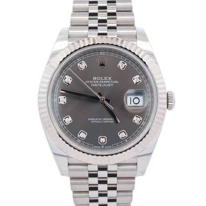 Rolex Datejust 41mm Rhodium Dial Watch Ref# 126334