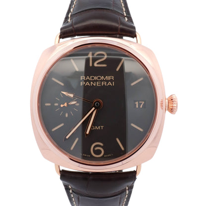 Panerai Radiomir 3 Days GMT Oro Rosso 45mm Brown Dial Watch Ref# PAM00421 - Happy Jewelers Fine Jewelry Lifetime Warranty