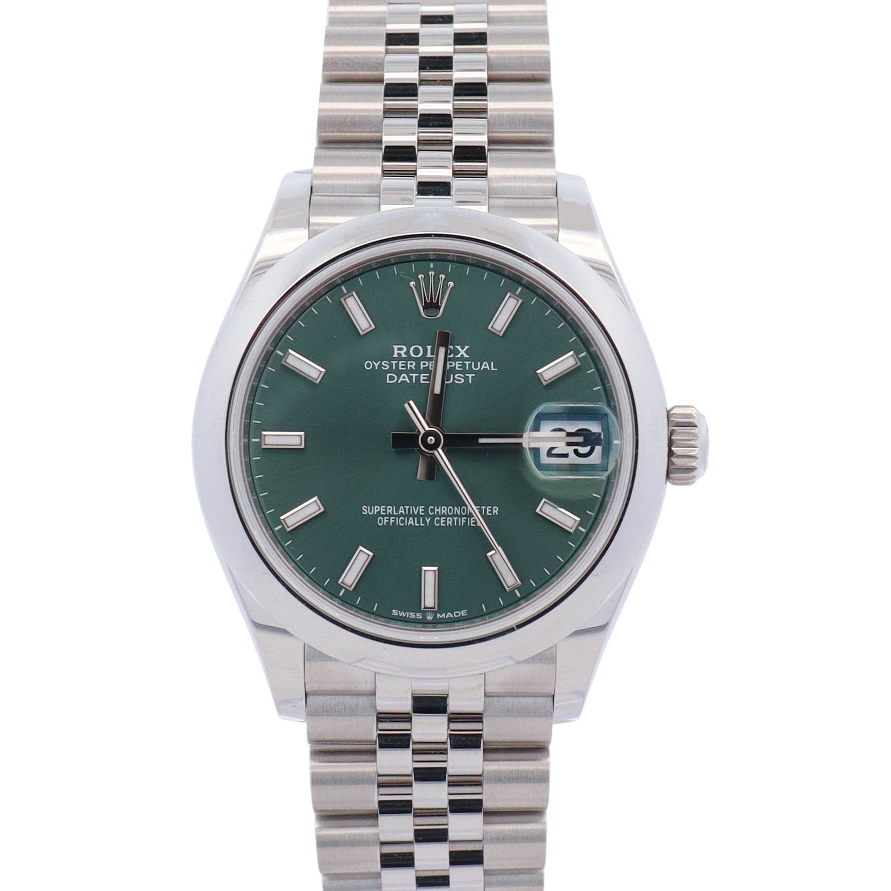 Rolex Datejust 31mm Mint Green Dial Watch Ref# 278240 - Happy Jewelers Fine Jewelry Lifetime Warranty