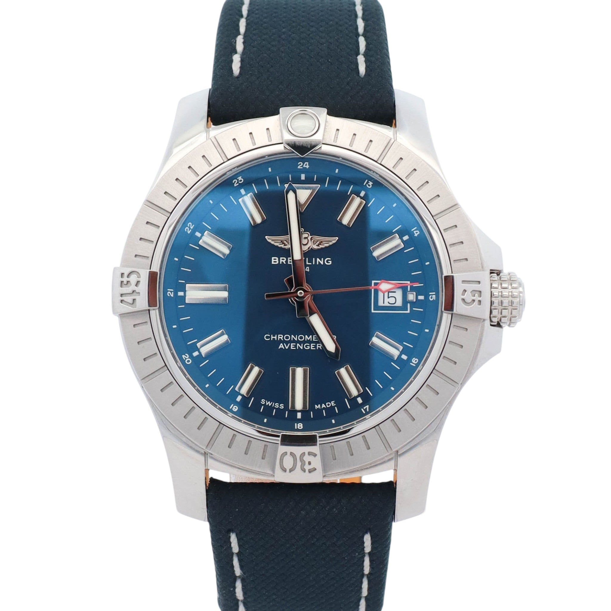 Breitling Avenger 43mm Blue Dial Watch Ref# A17318 - Happy Jewelers Fine Jewelry Lifetime Warranty