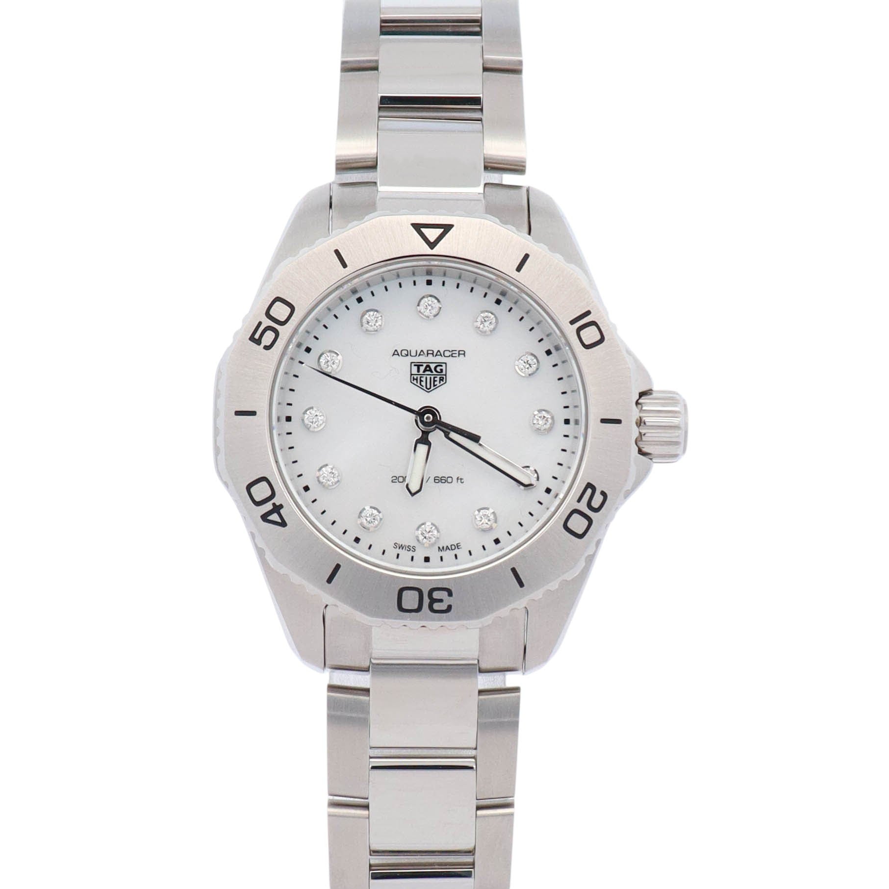 Tag Heuer Aquaracer 30mm White Dial Watch Ref# WBP1416.BA0622 - Happy Jewelers Fine Jewelry Lifetime Warranty