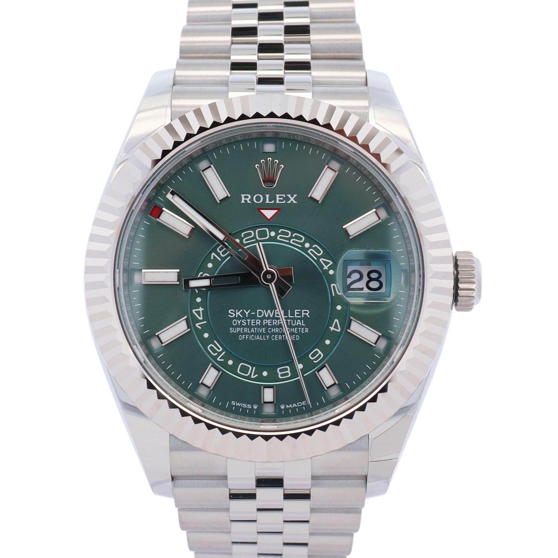 Rolex Sky-Dweller 42mm Green Dial Watch Ref# 336934 - Happy Jewelers Fine Jewelry Lifetime Warranty