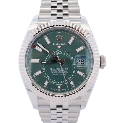 Rolex Sky-Dweller 42mm Green Dial Watch Ref# 336934