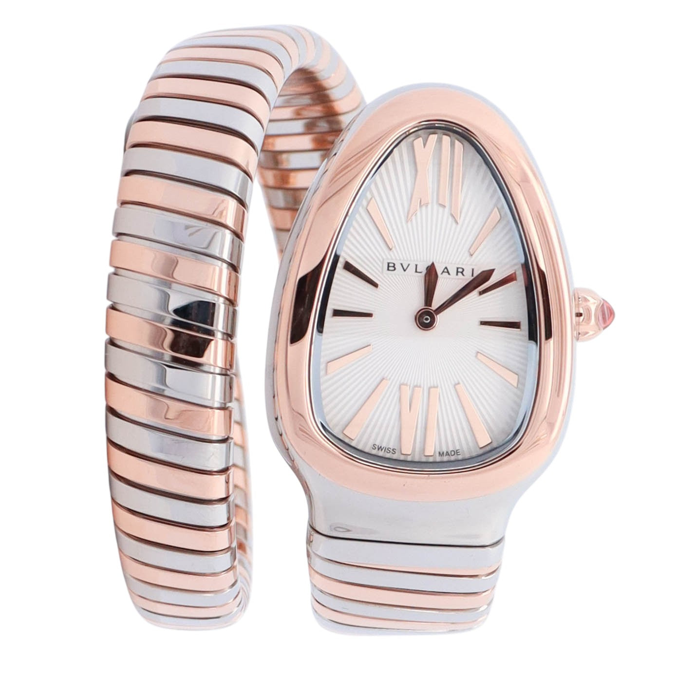 Bvlgari Serpenti Tubogas 35mm Silver Dial Watch Ref# 103708 - Happy Jewelers Fine Jewelry Lifetime Warranty