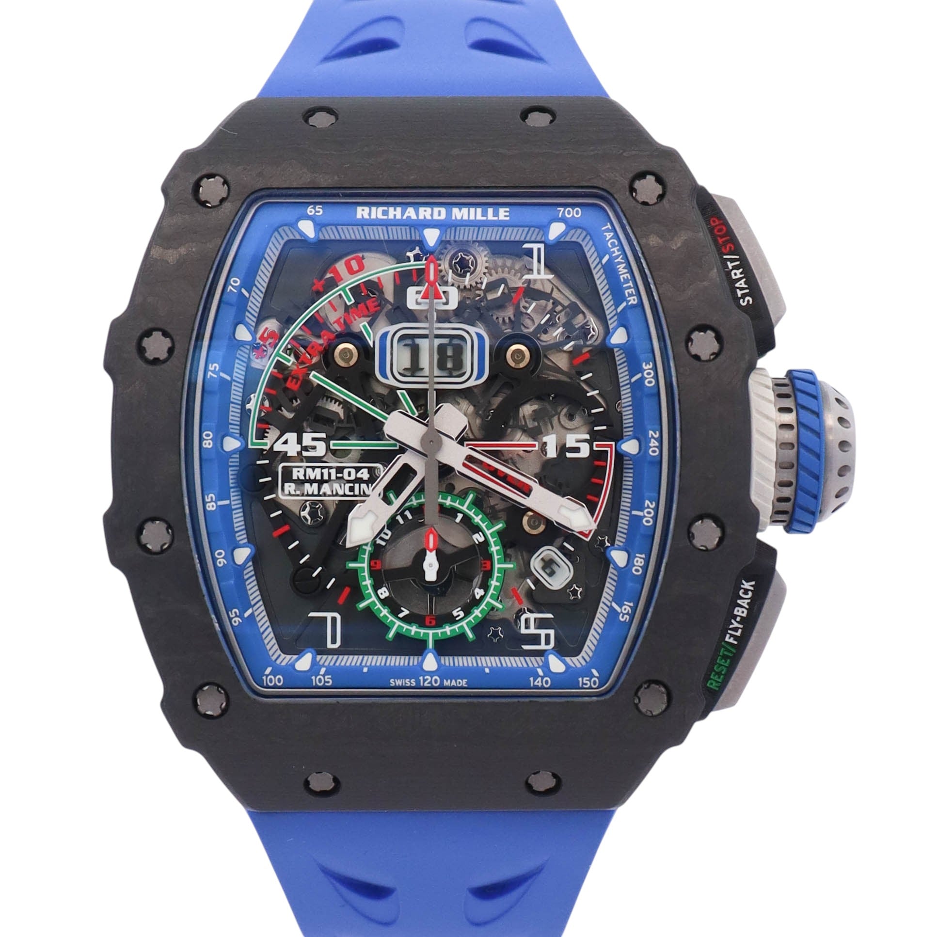 Richard Mille 11-04 Roberto Mancini Edition 50mm Skeleton Dial Watch Ref# RM11-04 - Happy Jewelers Fine Jewelry Lifetime Warranty