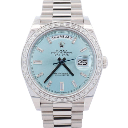 Rolex Day-Date 40mm Ice Blue Dial Watch Ref# 228396TBR