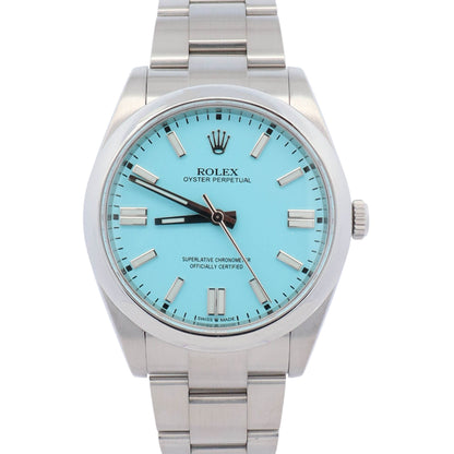 Rolex Oyster Perpetual 41mm Custom Turquoise Dial Watch Ref# 124300 - Happy Jewelers Fine Jewelry Lifetime Warranty