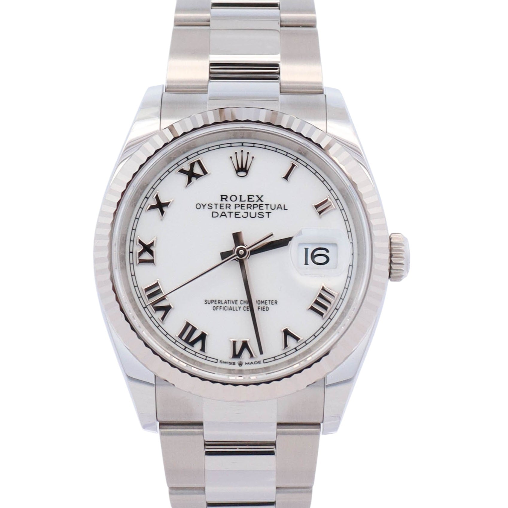 Rolex Datejust 36mm White Dial Watch Ref# 126234 - Happy Jewelers Fine Jewelry Lifetime Warranty