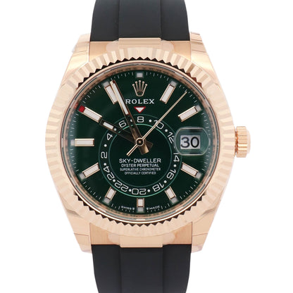 Rolex Sky-Dweller 42mm Green Dial Watch Ref# 336238 - Happy Jewelers Fine Jewelry Lifetime Warranty