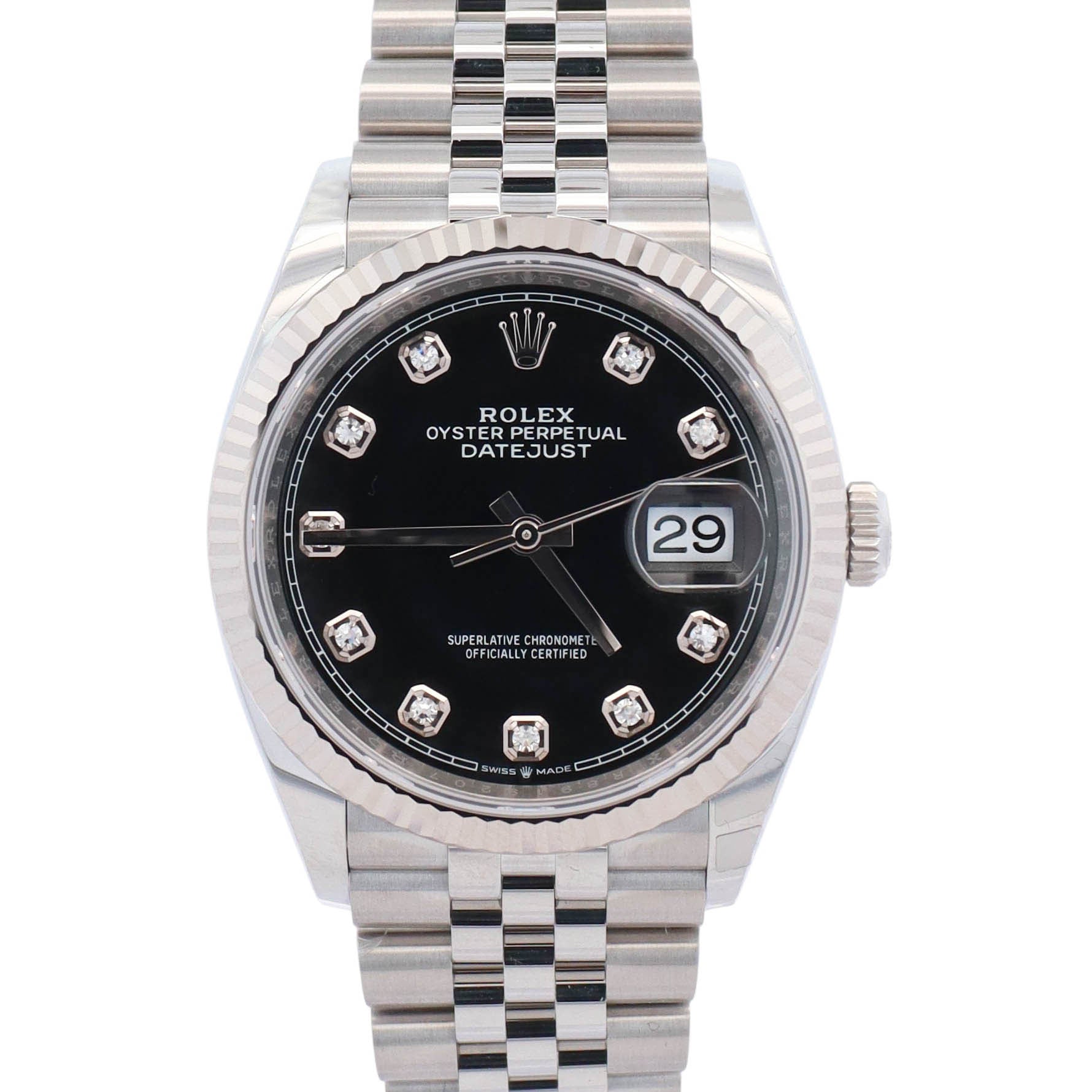 Rolex Datejust 36mm Black Dial Watch Ref# 126234 - Happy Jewelers Fine Jewelry Lifetime Warranty