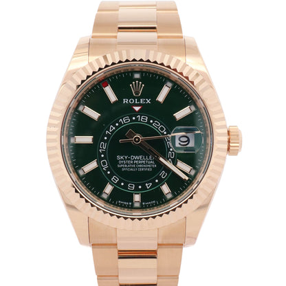Rolex Sky-Dweller 42mm Green Dial Watch Ref# 336938 - Happy Jewelers Fine Jewelry Lifetime Warranty