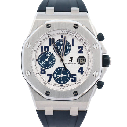 Audemars Piguet Royal Oak Offshore 42mm White Dial Watch Ref# 26020ST.OO.D020IN.01 - Happy Jewelers Fine Jewelry Lifetime Warranty