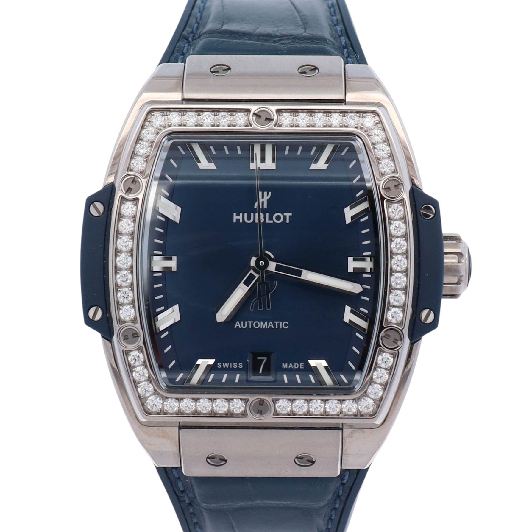 Hublot Spirit of Big Bang Titanium 39mm Blue Dial Watch Ref#665.NX.7170.LR.1204 - Happy Jewelers Fine Jewelry Lifetime Warranty