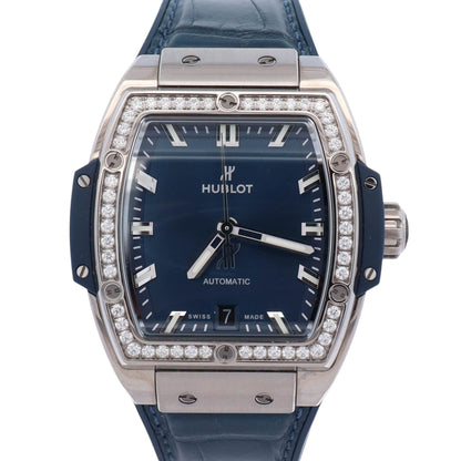 Hublot Spirit of Big Bang Titanium 39mm Blue Dial Watch Ref#665.NX.7170.LR.1204 - Happy Jewelers Fine Jewelry Lifetime Warranty