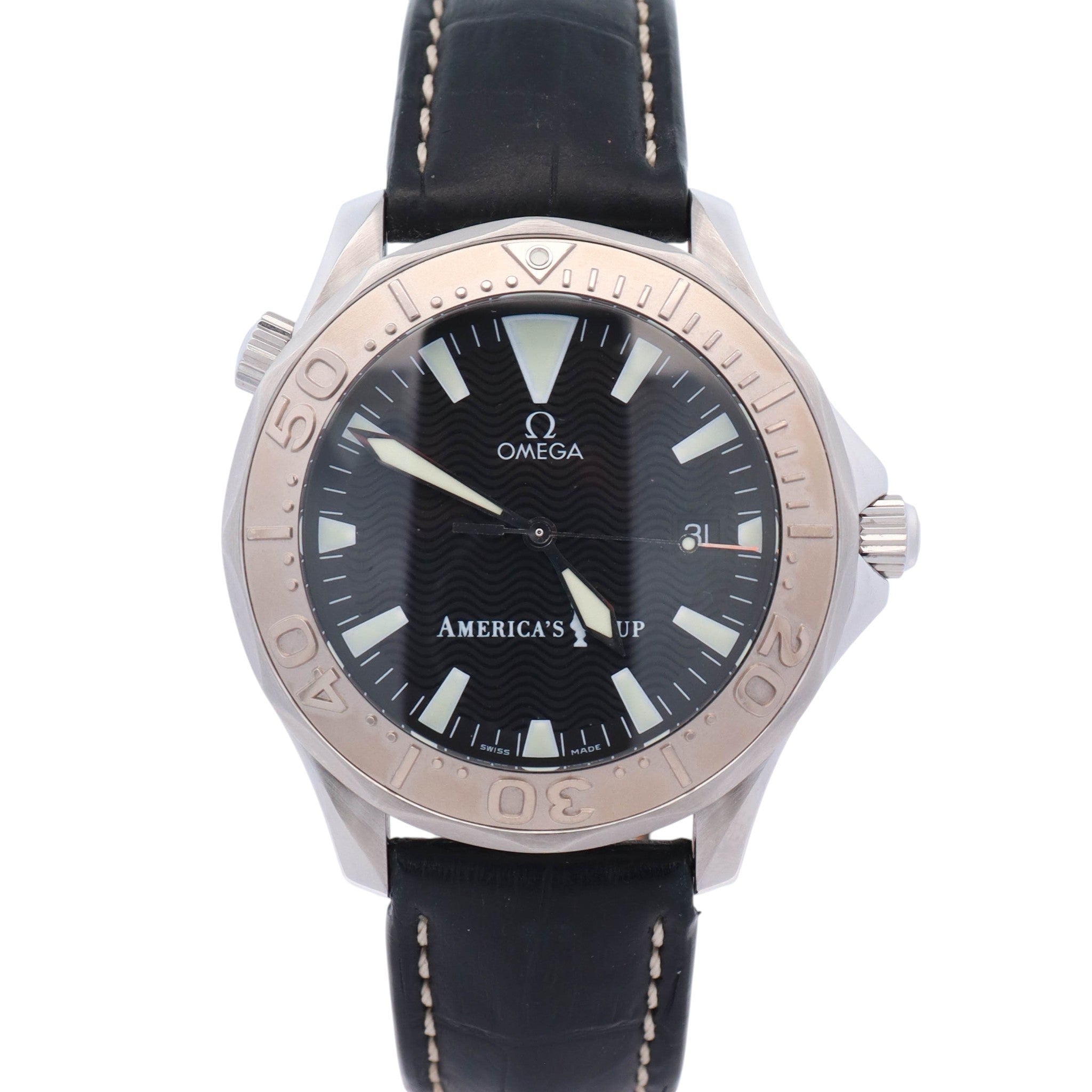 Omega Seamaster Diver America's Cup Limited Edition 41.5mm Black Dial Watch Ref#  2533.50.00 - Happy Jewelers Fine Jewelry Lifetime Warranty