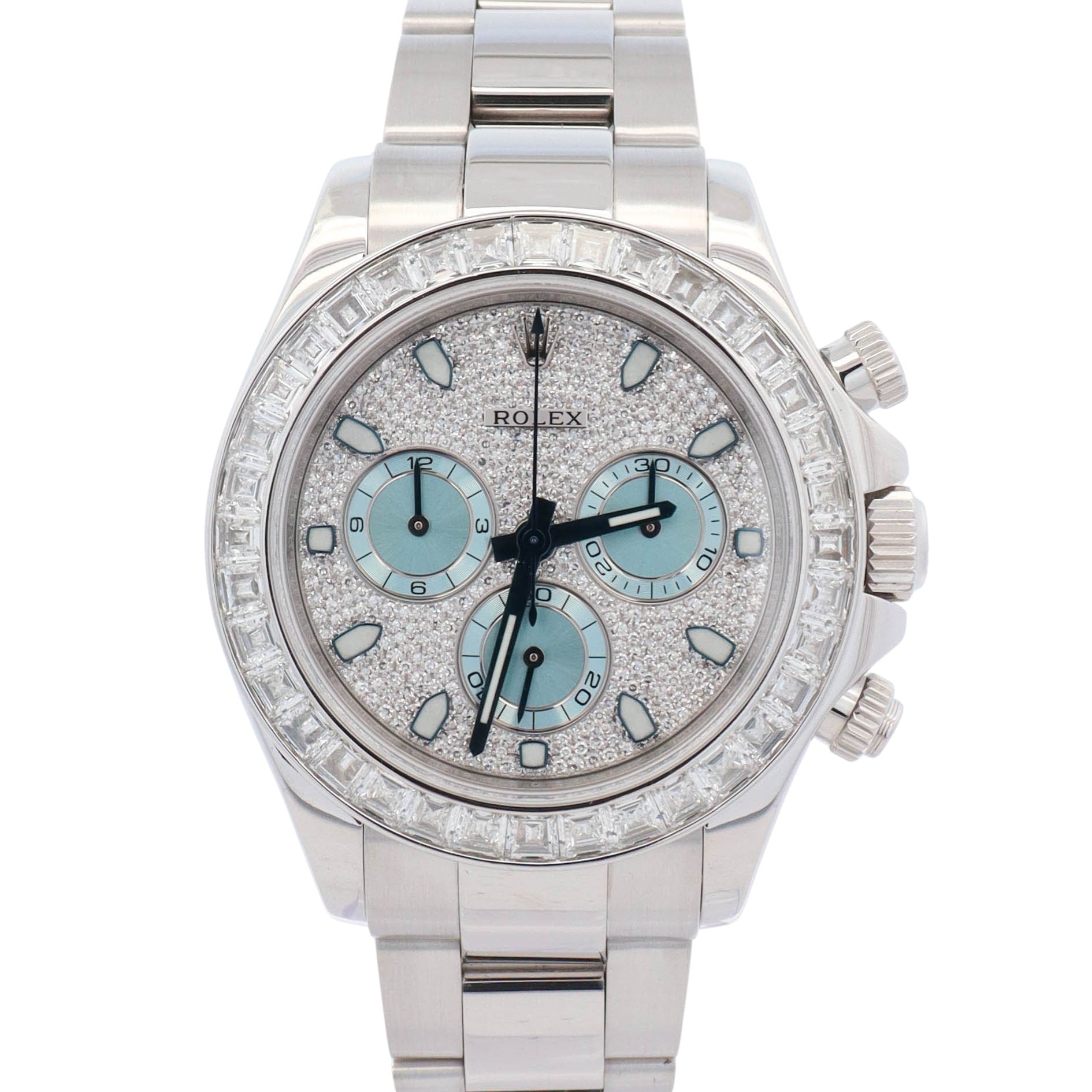 Rolex Daytona Platinum 40mm Pave Dial Watch Ref# 116576TBR - Happy Jewelers Fine Jewelry Lifetime Warranty