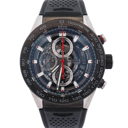Tag Heuer Carrera Calibre HEUER 01 45mm Skeletonized Dial Watch Ref# CAR2A1Z.FT6044 - Happy Jewelers Fine Jewelry Lifetime Warranty