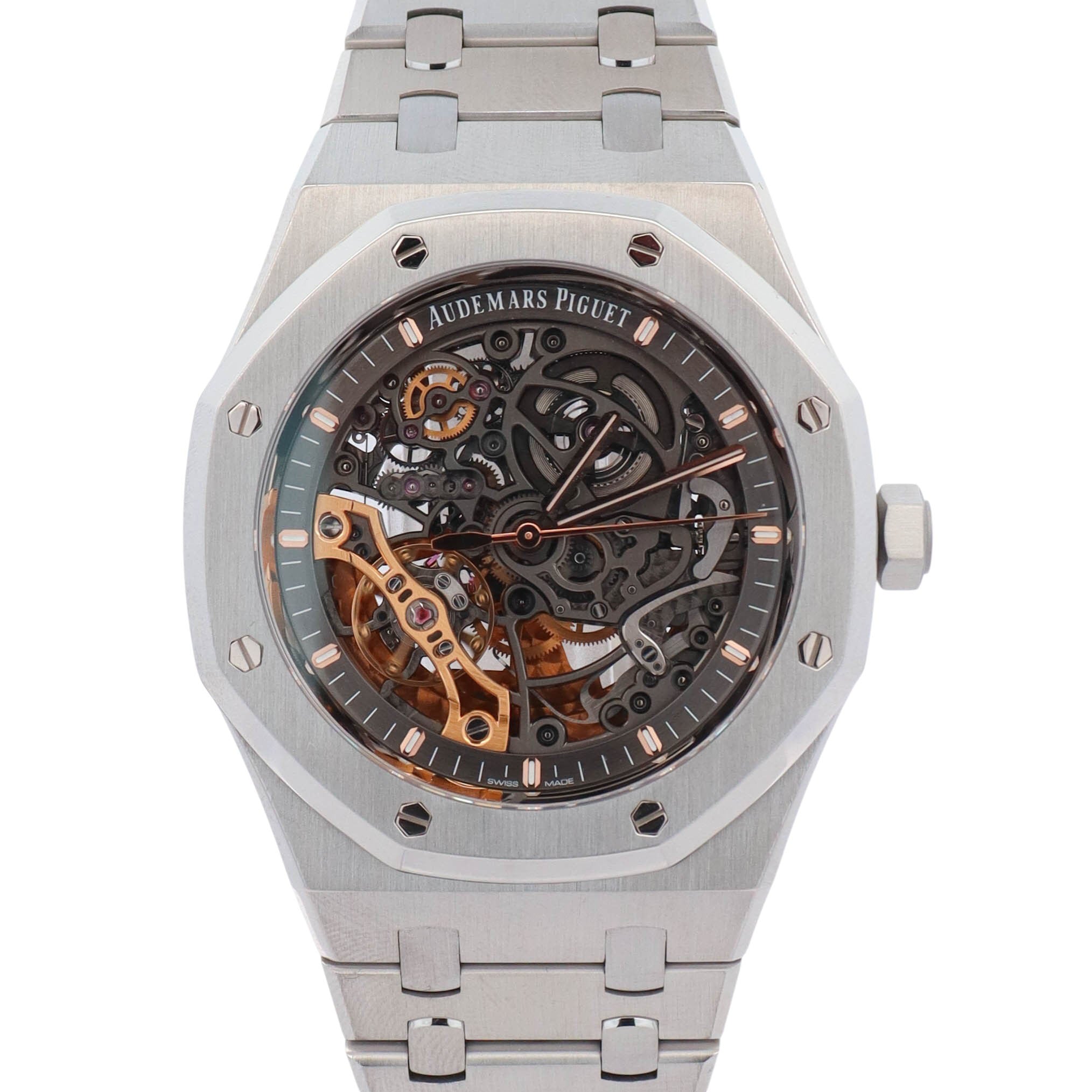 Audemars Piguet Royal Oak 41mm Skeleton Dial Watch Ref# 15407ST.OO.1220ST.01 - Happy Jewelers Fine Jewelry Lifetime Warranty
