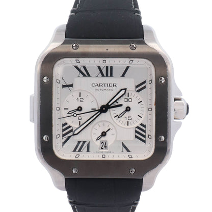 Cartier Santos Stainless Steel 43.3mm White Dial Watch Ref# WSSA0017 - Happy Jewelers Fine Jewelry Lifetime Warranty