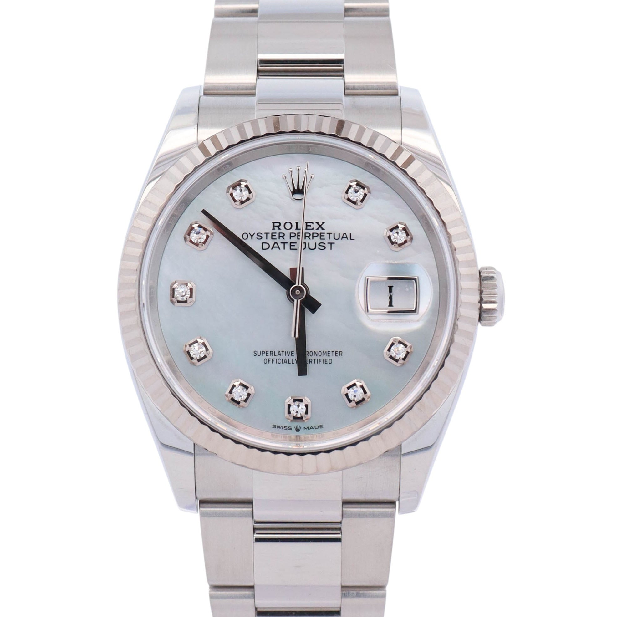 Rolex Datejust 36mm MOP Dial Watch Ref# 126234 - Happy Jewelers Fine Jewelry Lifetime Warranty