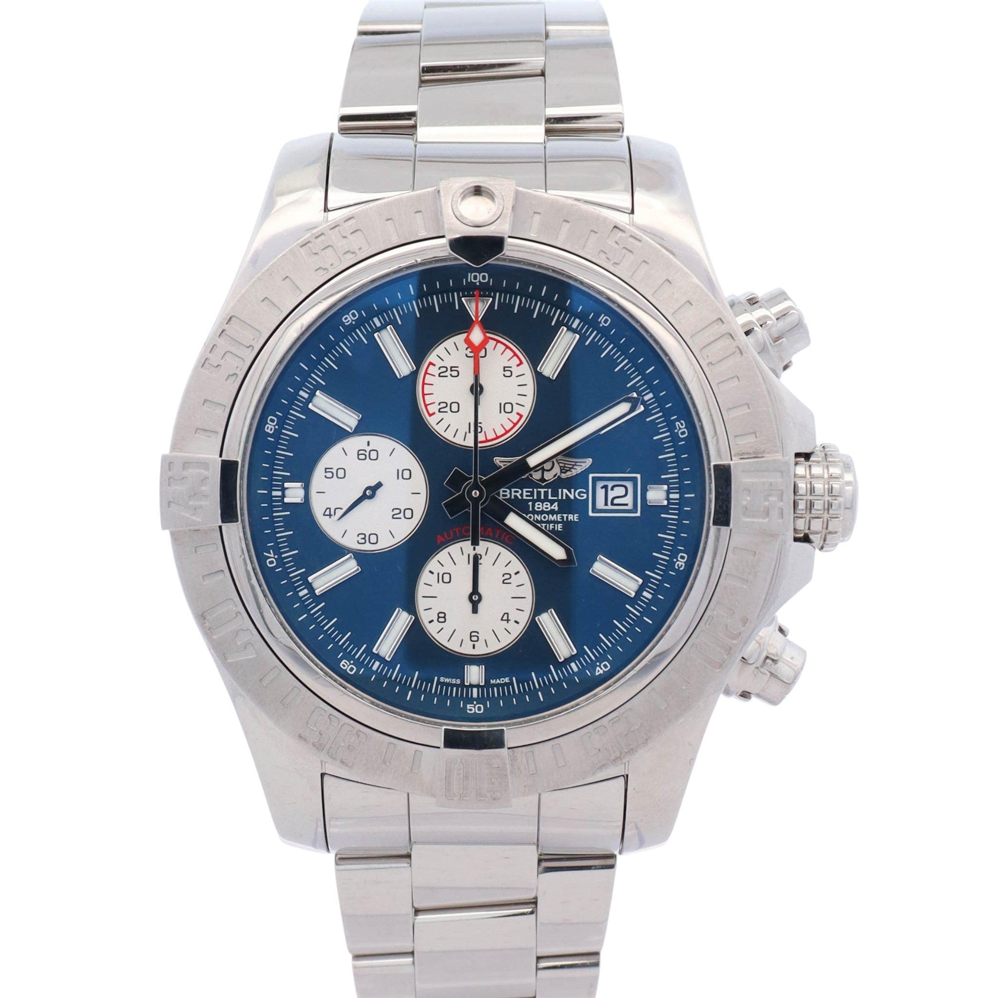 Breitling Super Avenger II 48mm Blue Dial Watch Ref# A13371 - Happy Jewelers Fine Jewelry Lifetime Warranty