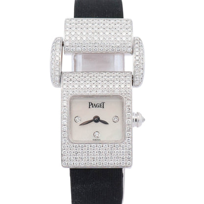Piaget Miss Protocole White Gold 17x25mm Factory White MOP Diamond Dial Watch Ref# 5225 - Happy Jewelers Fine Jewelry Lifetime Warranty