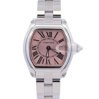 Cartier Roadster Stainless Steel 36x30mm Pink Dial Watch Ref# W62017V3 - Happy Jewelers Fine Jewelry Lifetime Warranty