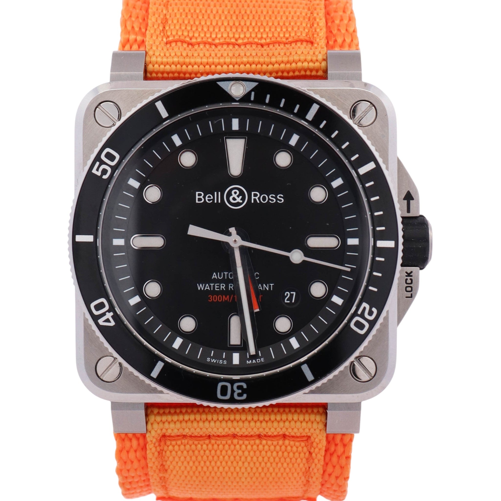 Bell & Ross Diver Stainless Steel 42mm Black Dial Watch Ref# BR 03-92 - Happy Jewelers Fine Jewelry Lifetime Warranty