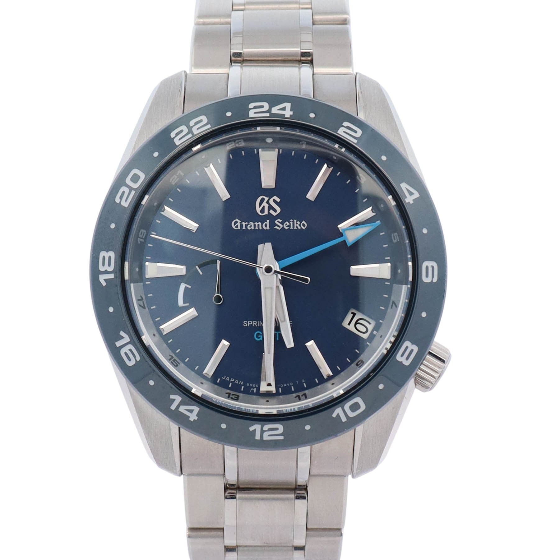 Grand Seiko GMT Stainless Steel 40.5mm Blue Dial Watch Ref# SBGE255 - Happy Jewelers Fine Jewelry Lifetime Warranty