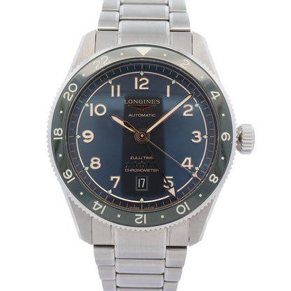 Longines Spirit Zulu Time Stainless Steel 42mm Anthracite Dial Watch Ref# L3.812.4.63.6 - Happy Jewelers Fine Jewelry Lifetime Warranty
