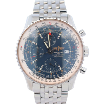 Breitling Navitimer World 46mm Blue Chonograph Dial Watch Ref# A24322 - Happy Jewelers Fine Jewelry Lifetime Warranty