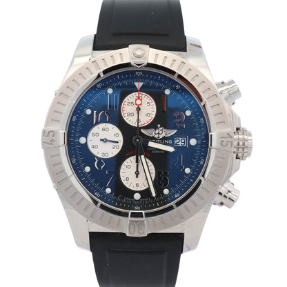Breitling Super Avenger Stainless Steel 48mm Black Dial Watch Ref# A13370 - Happy Jewelers Fine Jewelry Lifetime Warranty