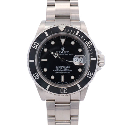 Rolex Submariner Stainless Steel 40mm Black Dial Watch Ref# 16610 - Happy Jewelers Fine Jewelry Lifetime Warranty