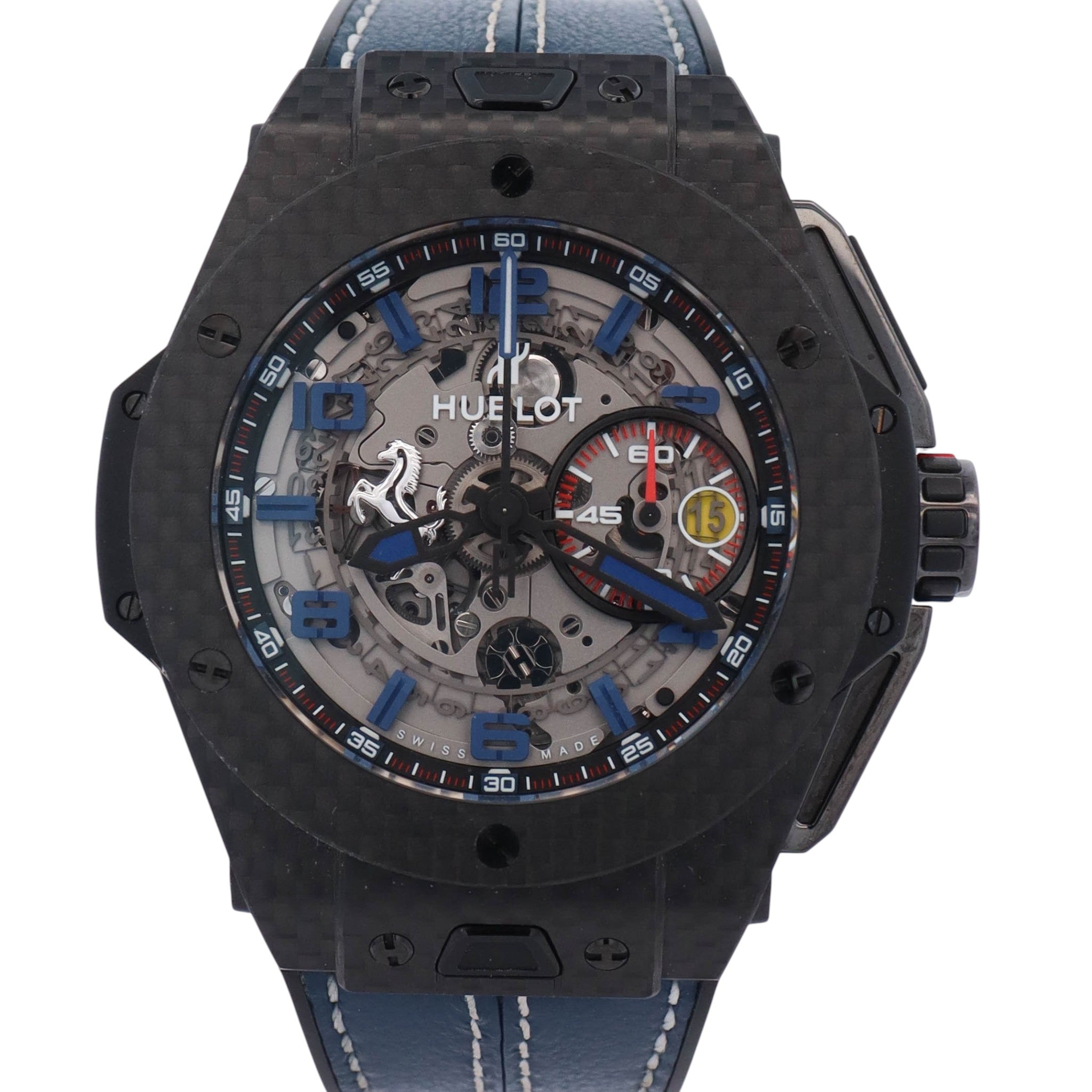 Hublot Big Bang Ferrari "60th Anniversary" Carbon Fiber 45mm Skeleton Dial Watch Ref# 401.QX.0123.VR.FSX14 - Happy Jewelers Fine Jewelry Lifetime Warranty