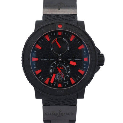 Ulysse Nardin Maxi Marine Diver Black Sea 45mm Black Wave Dial Watch Ref# 263-92-3C - Happy Jewelers Fine Jewelry Lifetime Warranty