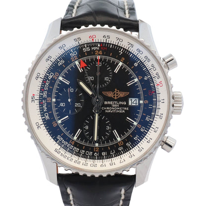 Breitling Navitimer Chronograph GMT 46mm Black Dial Watch Ref# A2432212/B726 - Happy Jewelers Fine Jewelry Lifetime Warranty